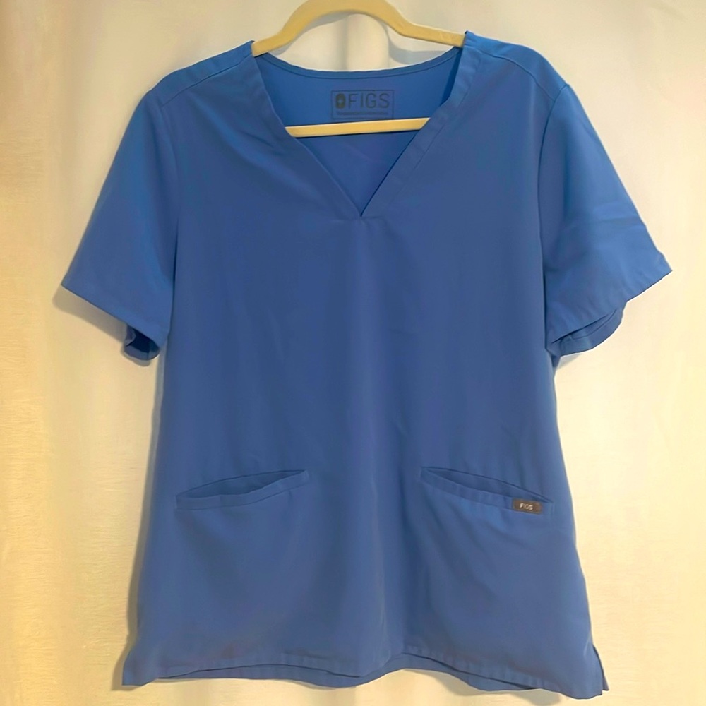 Figs Women's Scrub Top in Cornflower Blue